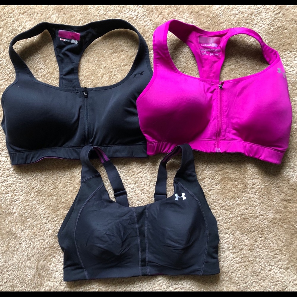 Lot of 3 Under Armour heat gear sports bras 34DD